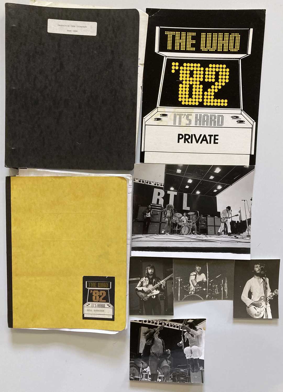 Lot 27 - THE WHO - TOUR ITINERARIES AND PHOTOGRAPHS.