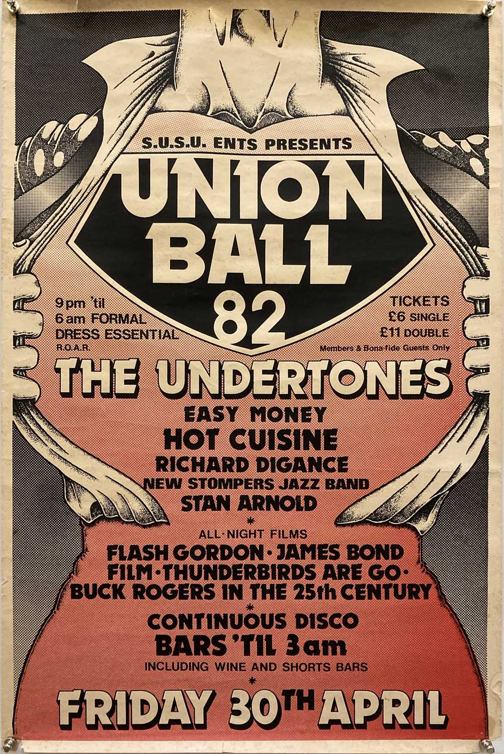 Lot 326 - THE UNDERTONES 1982 UNION BALL POSTER.