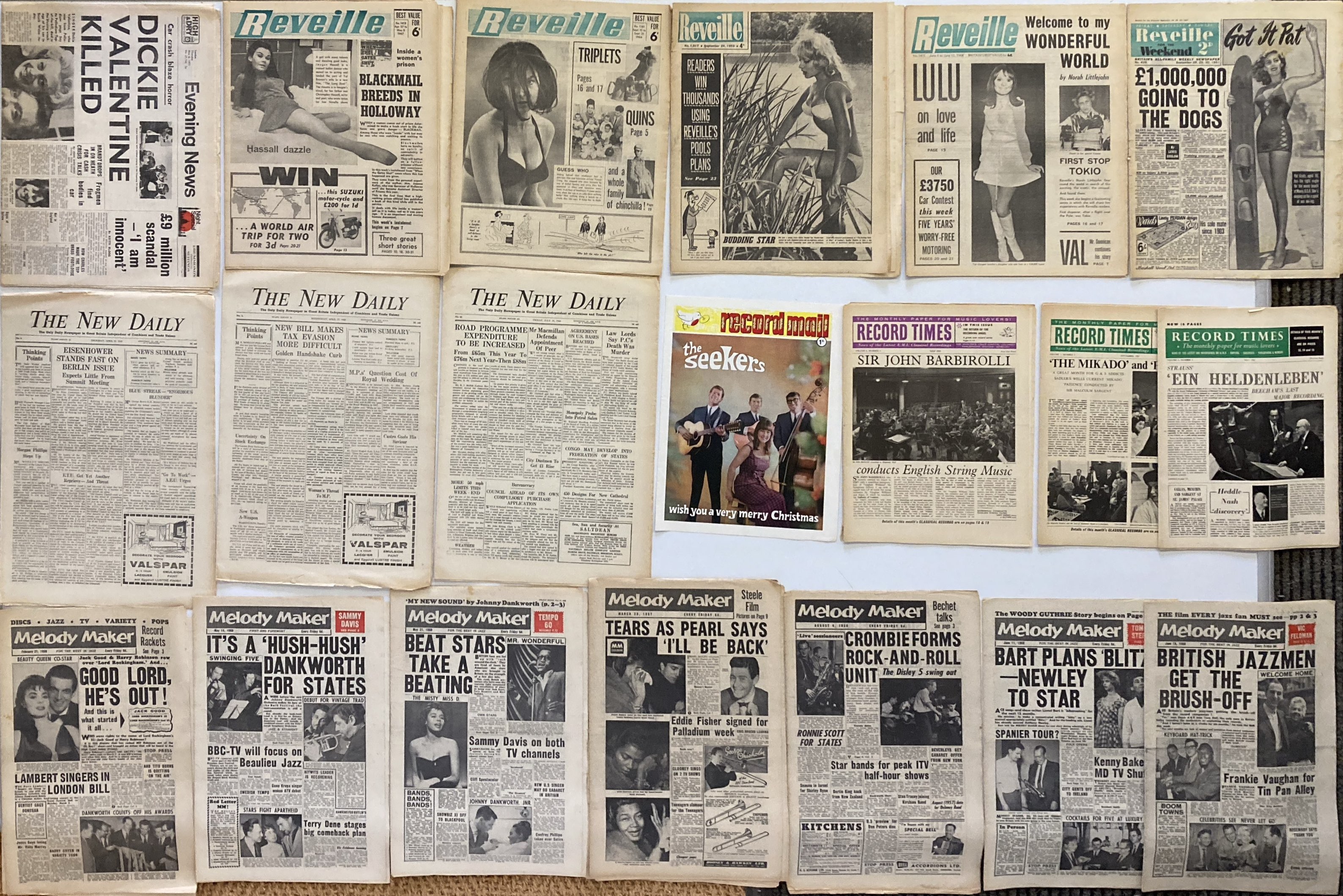 Lot 107 - 1950S / 1960S MUSIC NEWSPAPERS - NME / DISC