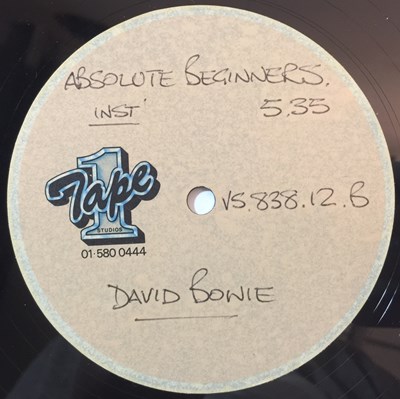 Lot 911 - DAVID BOWIE - ABSOLUTE BEGINNERS - UK 12" TAPE 1 STUDIOS ACETATE