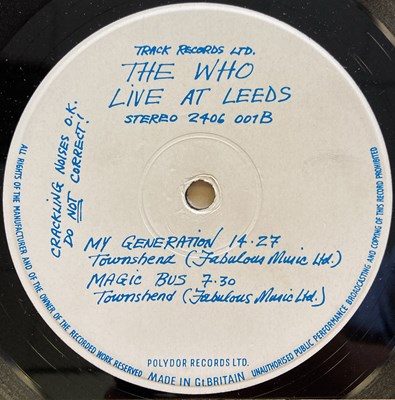 Lot 193 - THE WHO - LIVE AT LEEDS SIGNED.