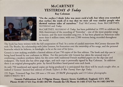 Lot 186 - PAUL MCCARTNEY - YESTERDAY AND TODAY - GENESIS PUBLICATIONS.