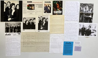 Lot 203 - SUEDE / ELASTICA FAN CLUB / SIGNED PHOTO.