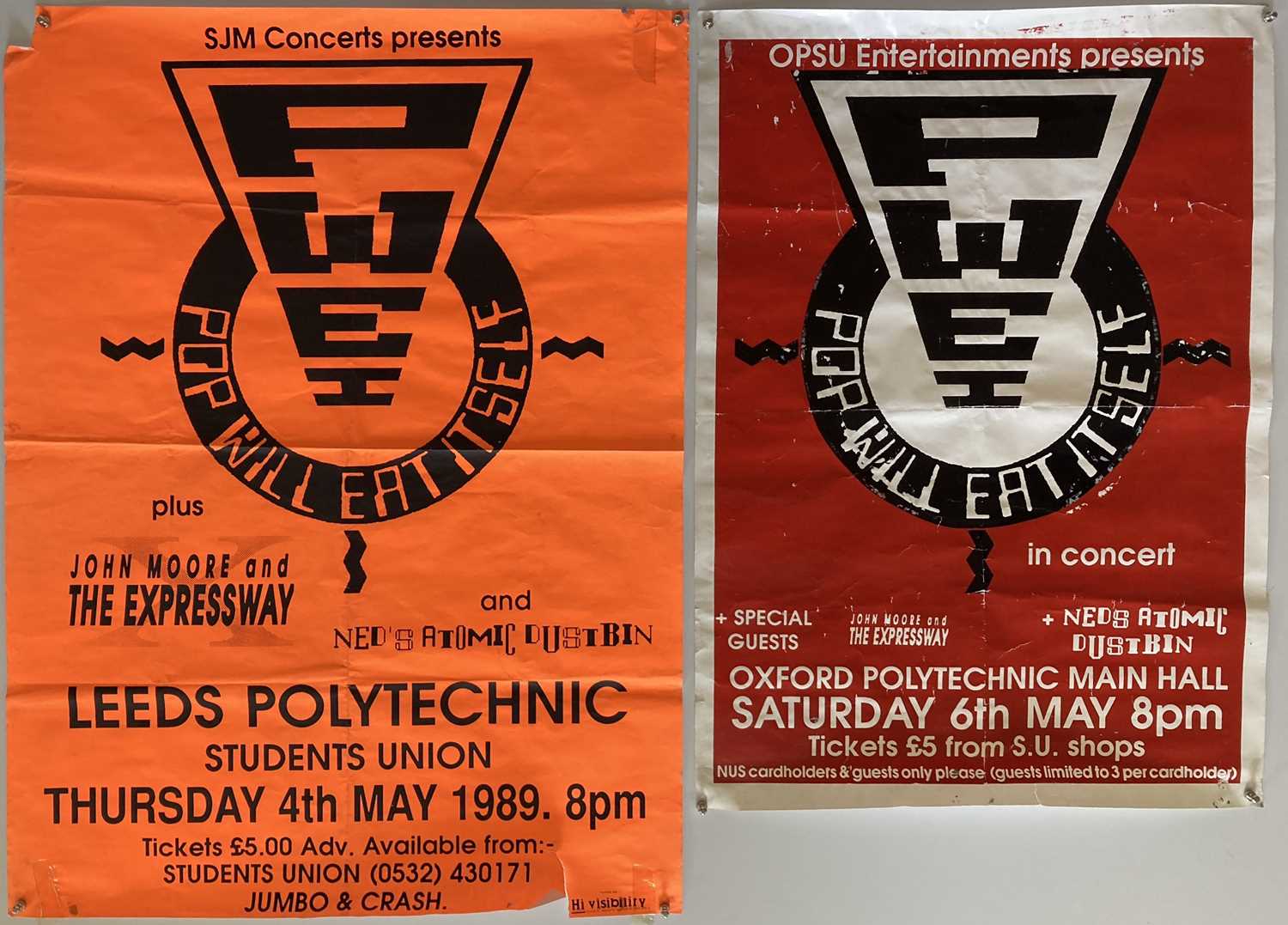 Lot 42 - NED'S ATOMIC DUSTBIN + POP WILL EAT ITSELF  CONCERT POSTERS.