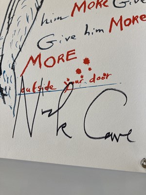 Lot 212 - NICK CAVE SIGNED LOVERMAN POSTER PRINT.