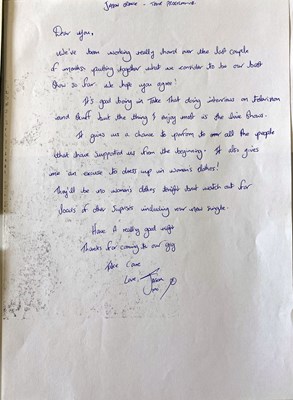 Lot 85 - TAKE THAT - ORIGINAL HANDWRITTEN LETTERS FROM THE BAND.
