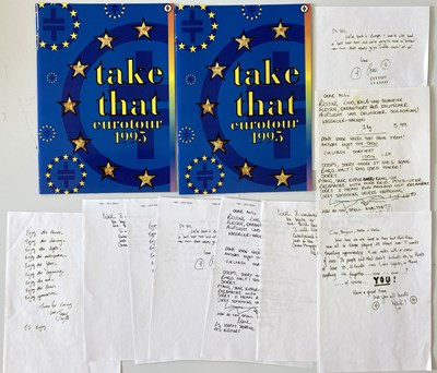 Lot 86 - TAKE THAT - ORIGINAL HANDWRITTEN LETTERS FROM THE BAND.