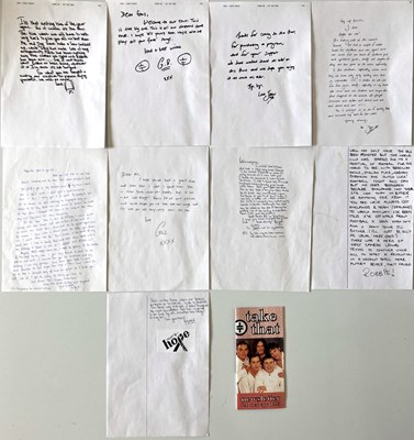 Lot 87 - TAKE THAT - ORIGINAL HANDWRITTEN LETTERS FROM THE BAND.