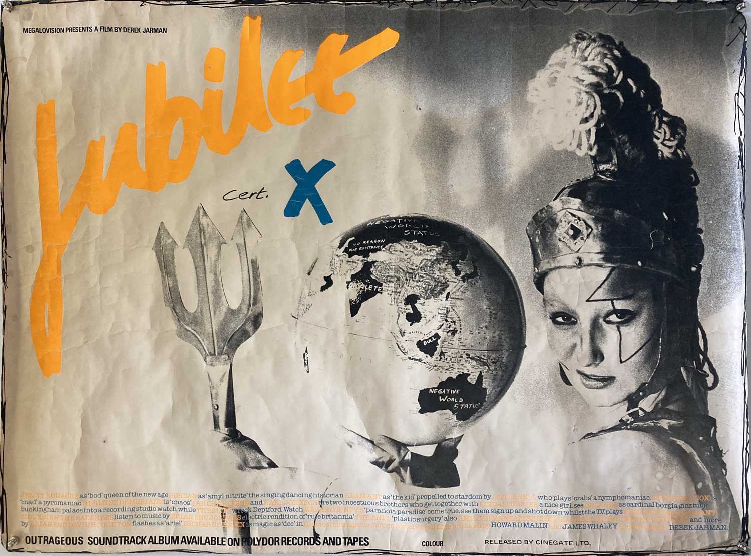 Lot 339 - JUBILEE UK QUAD FILM POSTER - PUNK HISTORY.