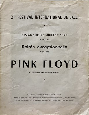 Lot 450 - PINK FLOYD 1970 JUAN-LES-PINS PROGRAMME.