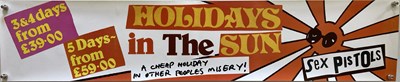 Lot 530 - SEX PISTOLS - HOLIDAY IN THE SUN BANNER.