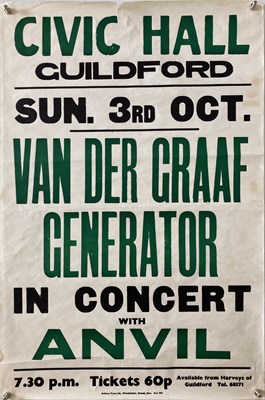 Lot 353 - VAN DER GRAAF GENERATOR GUILDFORD POSTER.