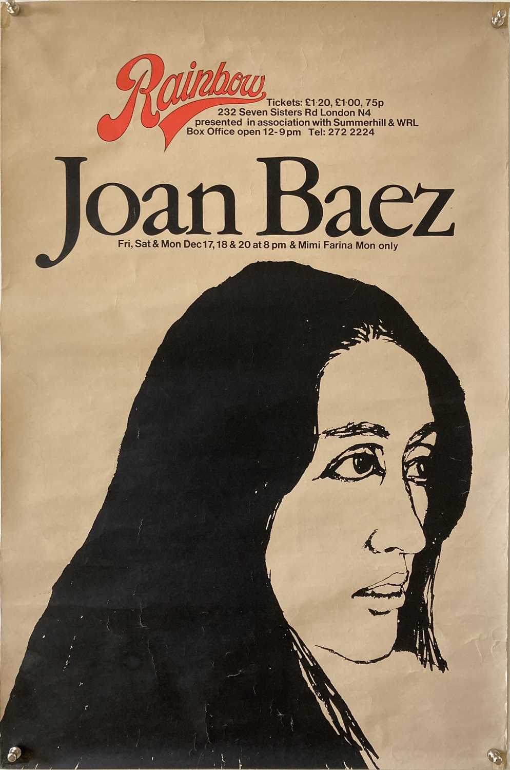 Lot 354 - JOAN BAEZ RAINBOW THEATRE POSTER.