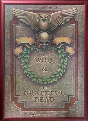 Lot 371 - THE WHO / GRATEFUL DEAD - OAKLAND 1976 POSTER.