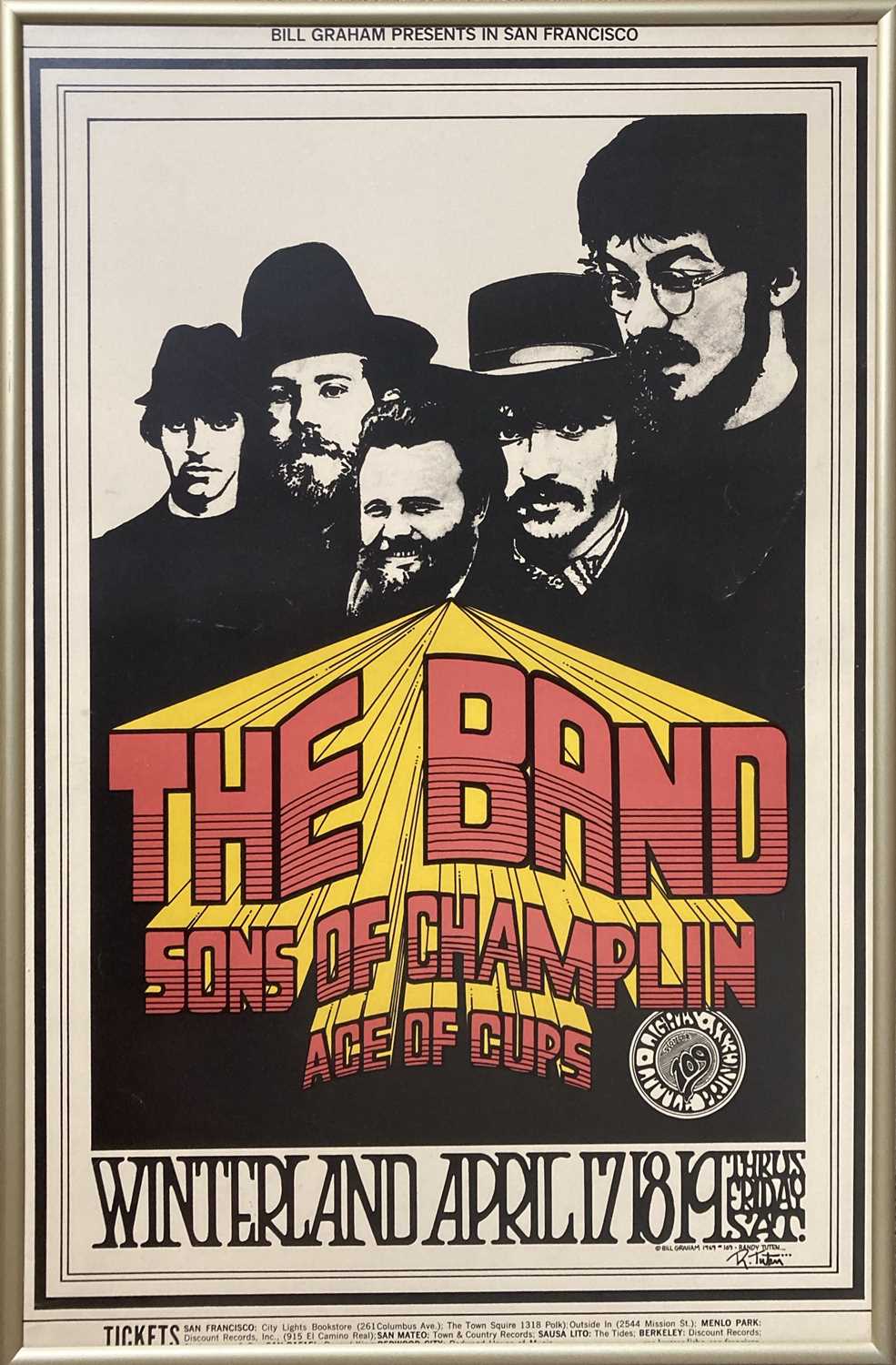 Lot 372 - THE BAND 1969 CONCERT POSTER.