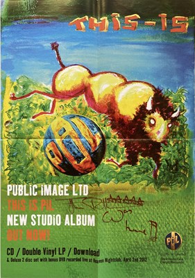 Lot 534 - PUBLIC IMAGE LTD - JOHN LYDON SIGNED POSTER.