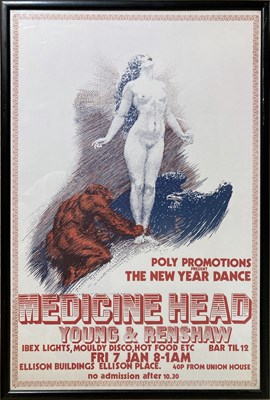 Lot 360 - MEDICINE HEAD NEWCASTLE C1970S POSTER.