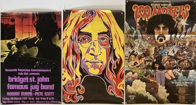 Lot 370 - 1960/70S POSTERS - FRANK ZAPPA 200 MOTELS, BRIDGET ST JOHN, LENNON KITCHENERS VALET.