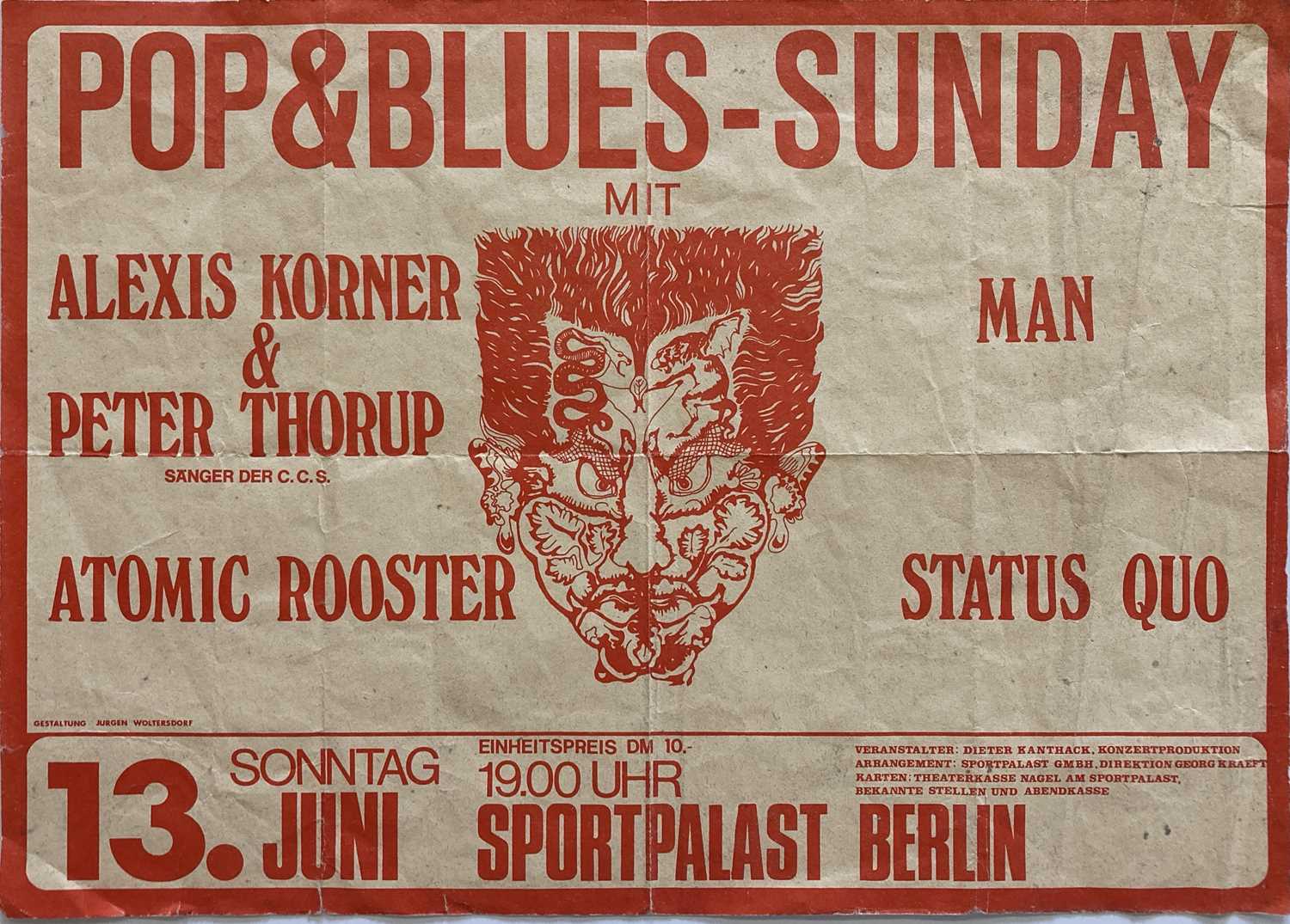 Lot 131 - STATUS QUO 1971 CONCERT FLYER.