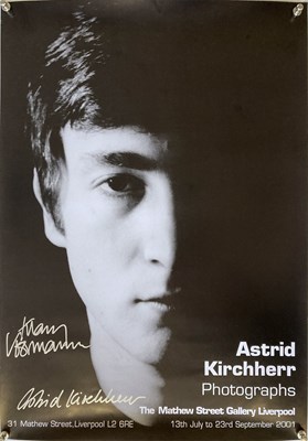 Lot 271 - SIGNED ASTRID KIRCHHERR 'JOHN LENNON' POSTER.