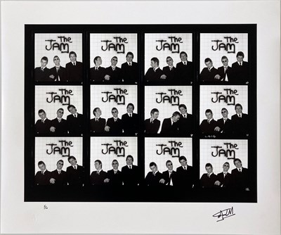 Lot 448 - THE JAM - IN THE CITY MARTYN GODDARD SIGNED CONTACT SHEET PRINT.