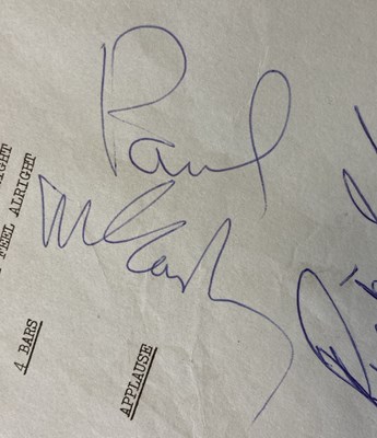 Lot 384 - THE BEATLES 1964 BLACKPOOL NIGHT OUT FULLY SIGNED SCRIPT.