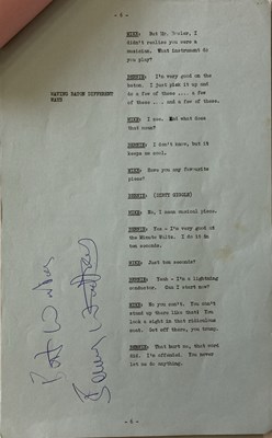 Lot 384 - THE BEATLES 1964 BLACKPOOL NIGHT OUT FULLY SIGNED SCRIPT.