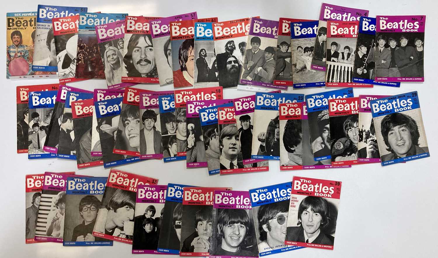 Lot 225 - ORIGINAL BEATLES MONTHLY MAGAZINES.