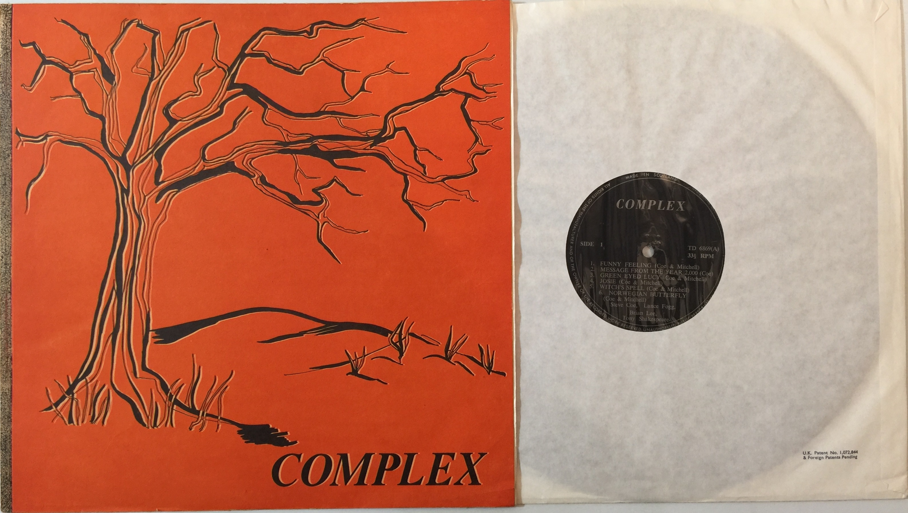 Lot 40 - COMPLEX - COMPLEX LP (ORIGINAL UK