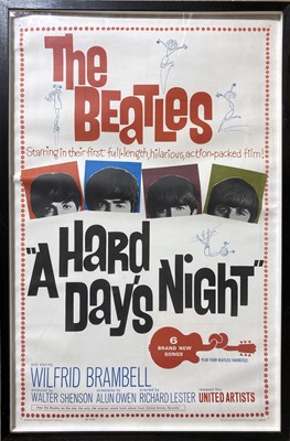Lot 293 - THE BEATLES - A HARD DAY'S NIGHT ORIGINAL US ONE SHEET POSTER.
