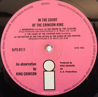 Lot 34 - KING CRIMSON - IN THE COURT OF THE CRIMSON KING LP (ORIGINAL UK COPY - ISLAND ILPS 9111)