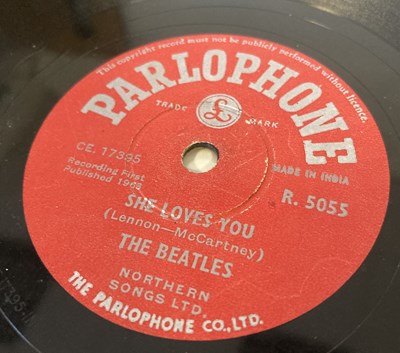 Lot 93 - THE BEATLES - SHE LOVES YOU - ORIGINAL INDIAN 10" 78RPM RECORDING (PARLOPHONE - R. 5055)