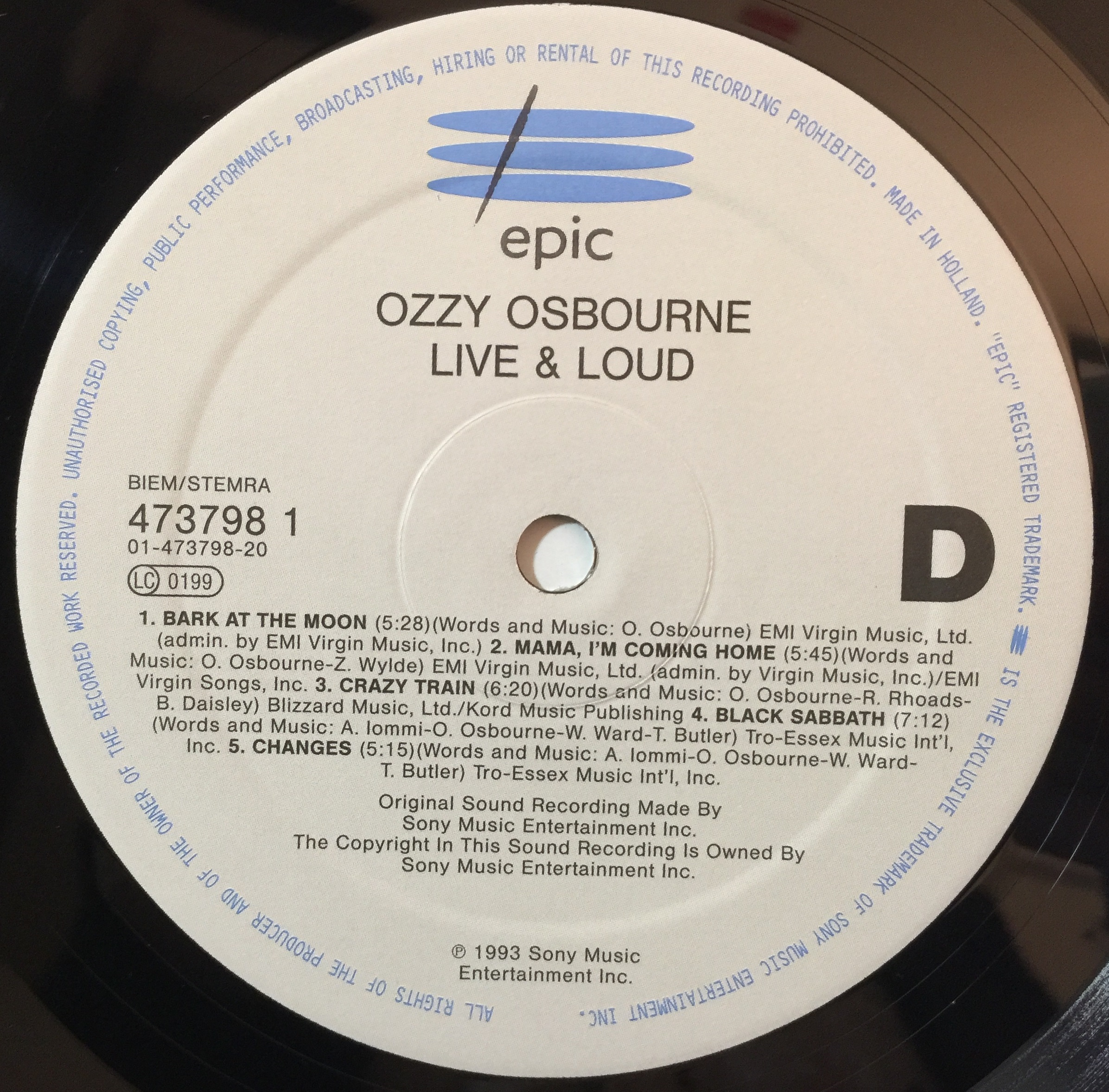 ozzy osbourne live loud cd