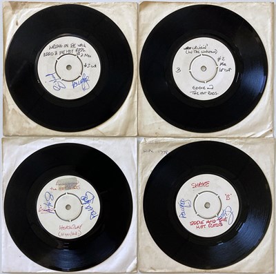 Lot 322 - EDDIE AND THE HOT RODS SIGNED WHITE  LABEL 7" RECORDS. ﻿