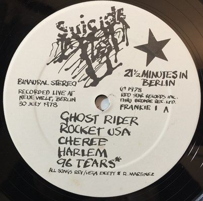 Lot 136 - SUICIDE - 21 1/2 MINUTES IN BERLIN/ 23 MINUTES IN BRUSSELS LP (FRANKIE 1)