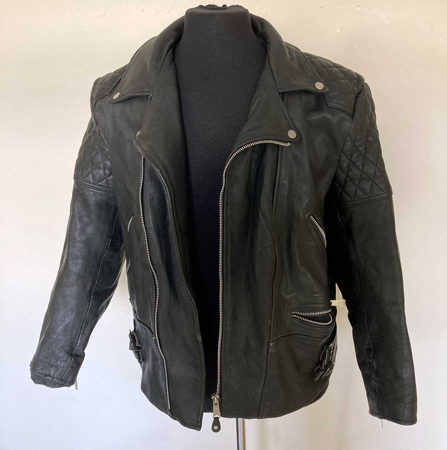 Lot 327 - POISON IVY SIGNED LEATHER JACKET.