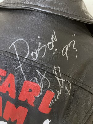 Lot 327 - POISON IVY SIGNED LEATHER JACKET.