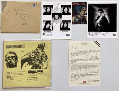 Lot 328 - MARILLION - RARE LP, SIGNED PROMO PHOTOS, HANDWRITTEN LETTER.