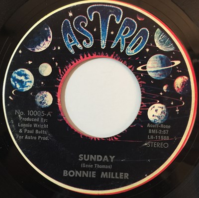 Lot 74 - BONNIE MILLER - SUNDAY/ WHAT YOU TRYING TO DO TO ME 7" (10005)