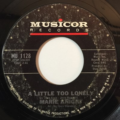 Lot 77 - MARIE KNIGHT - A LITTLE TOO LONELY/ YOU LIE SO WELL 7" (MU 1128)