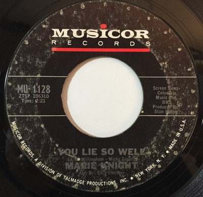 Lot 77 - MARIE KNIGHT - A LITTLE TOO LONELY/ YOU LIE SO WELL 7" (MU 1128)