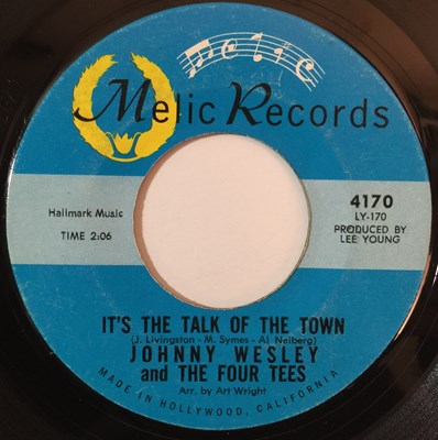 Lot 78 - JOHNNY WESLEY AND THE FOUR TEES - IT'S THE TALK OF THE TOWN 7" (4170)