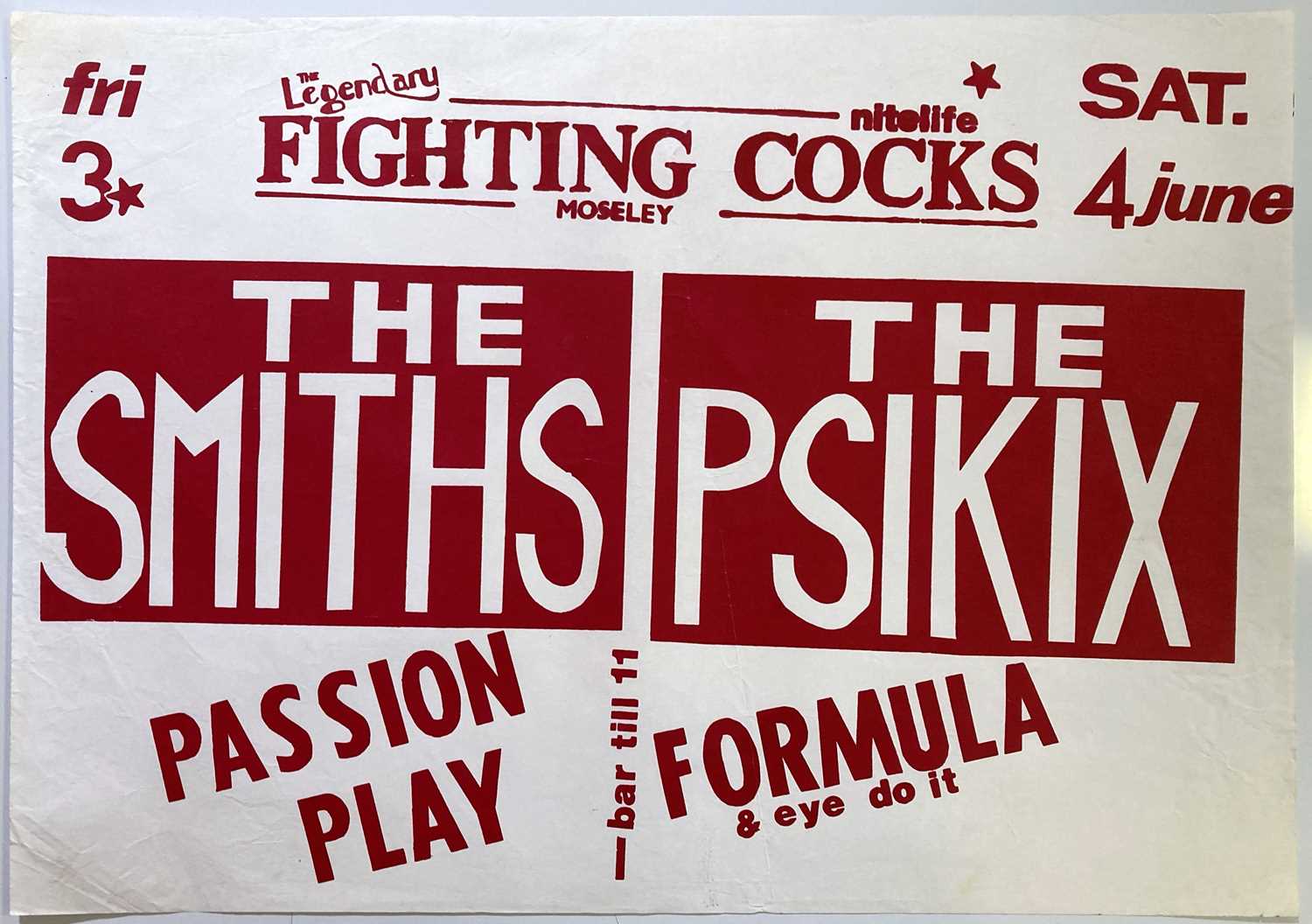 Lot 155 - THE SMITHS 1983 MOSELEY POSTER.
