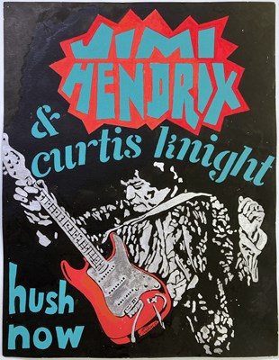 Lot 248 - JIMI HENDRIX HAND PAINTED POSTER.