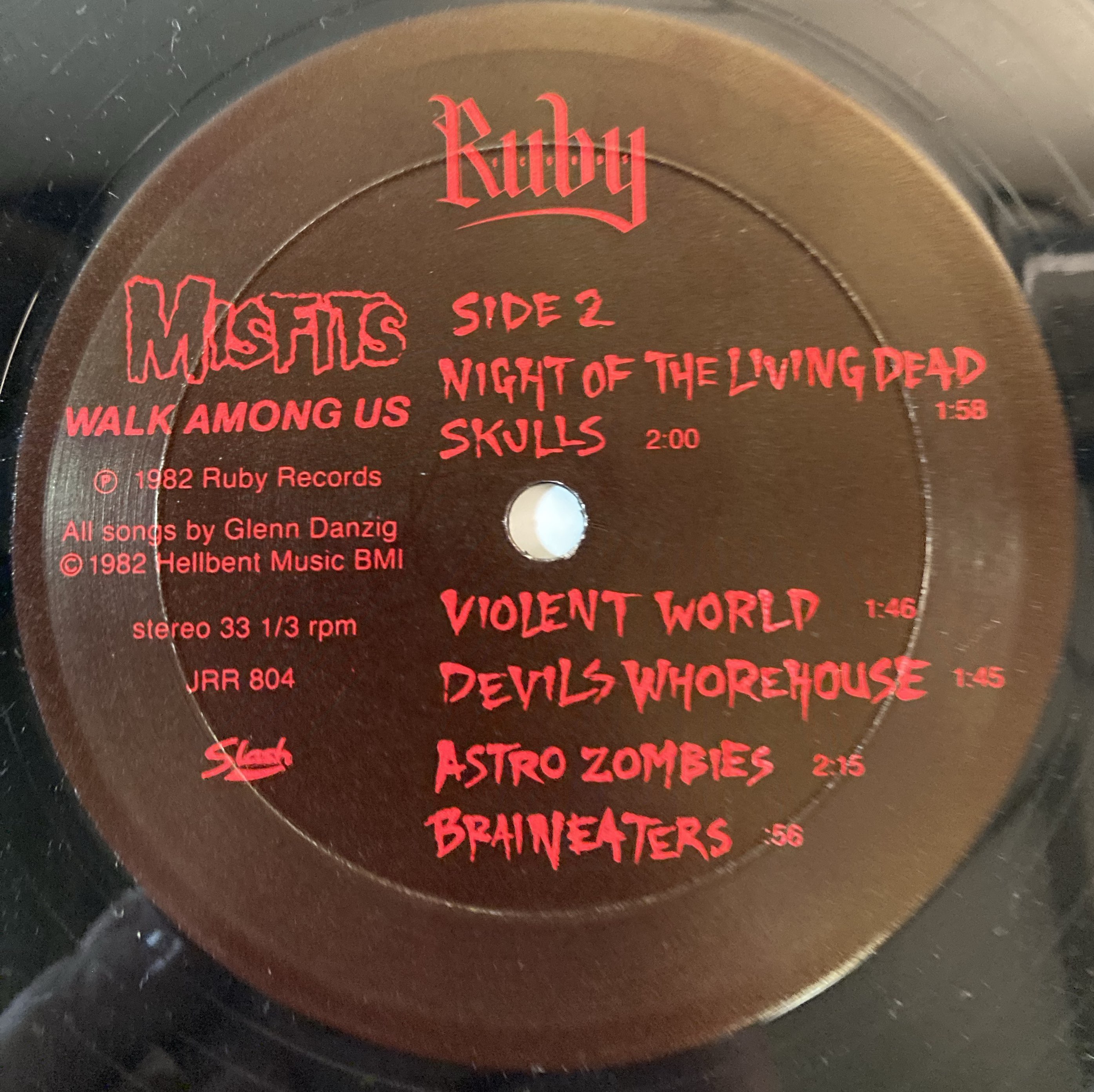 THE MISFITS - WALK AMONG US LP (2ND US PRESSING - RUBY