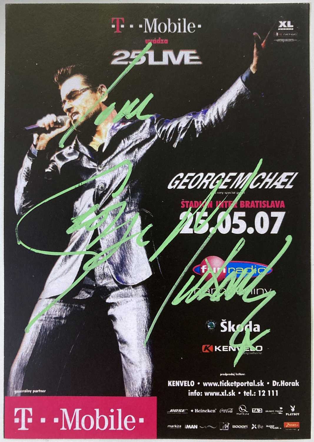 Lot 348 - GEORGE MICHAEL SIGNED CONCERT FLYER.