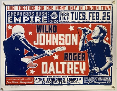 Lot 251 - WILKO JOHNSON / ROGER DALTREY SIGNED LIMITED EDITION POSTER PRINT.