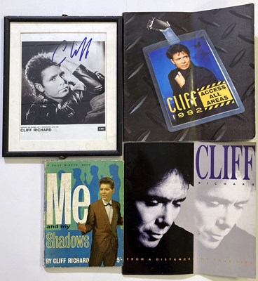 Lot 387 - HANK MARVIN SIGNED AND FRAMED PLUS CLIFF SIGNED AND PROGRAMMES