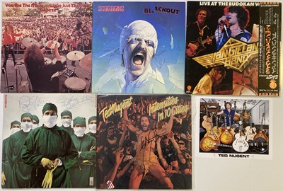 Lot 363 - RAINBOW / TRAPEZE / TED NUGENT SIGNED LPS.