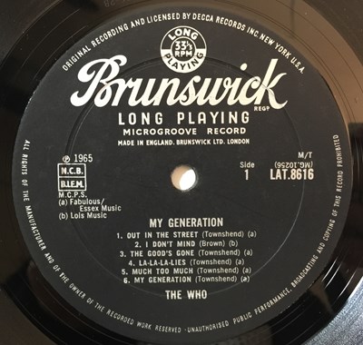 Lot 721 - THE WHO - MY GENERATION LP (ORIGINAL UK PRESSING - BRUNSWICK LAT 8616)